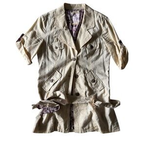 Free People Beige Jacket Shirt Size 8